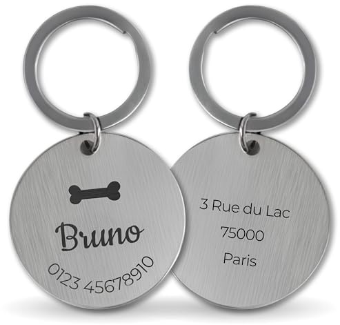 LAUBLUST Médaille pour chien personnalisée avec gravure pour collier - Tailles S, M, L | Cadeau personnalisé avec nom pour chiens et leurs maîtres - Accessoire pour chien | Boîte cadeau incl.
