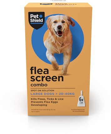 Flea Treatment for Dogs - Large Dog, Kills Fleas, Ticks, Eggs, 6 Pipps | Spot-On Treatment - Kills fleas in 24hrs, Provides up to 8 weeks protection, 6 pipettes