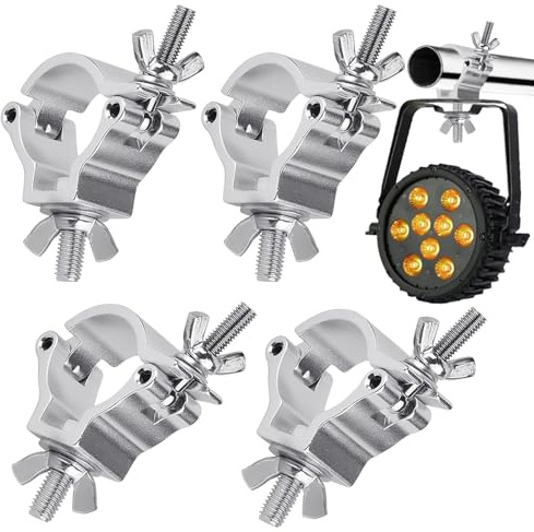 Tbintul 4 Stücke Traversen Klemme,Truss O Clamp,Truss Clamp-Haken,Schnellschnalle Bühnenbeleuchtungsklemme für 30-35mm Traverse,80Kg Ladekapazität