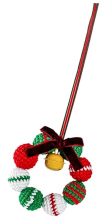 PANGBOER Handgefertigter Weihnachtsmann-Strickkranz, Festival-Feiertagsdekoration, gestrickte Weihnachtsmann-Dekorationen für Zuhause, Weihnachtsfeier