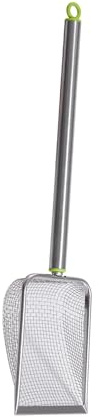 drburpily Robuste Edelstahl Katzenstreuschaufel mit langem Griff – ideal für die effektive Reinigung von Katzenstreu und Reptilienstreu. Feinmaschiges Sieb für Katzenstreu, Netz, 2.8 x 2.8 mm