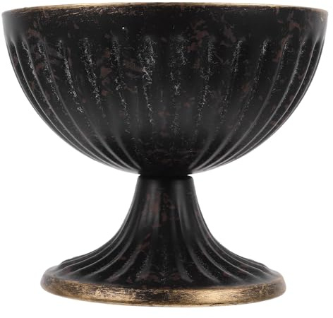 NULYLU Pot de Fleurs Vintage en Métal Incassable, Jardinière D’urne Haute pour Décoration Intérieure et Extérieure, Vase sur Pied pour Centre de Table Mariage, Petits Pots Décoratifs