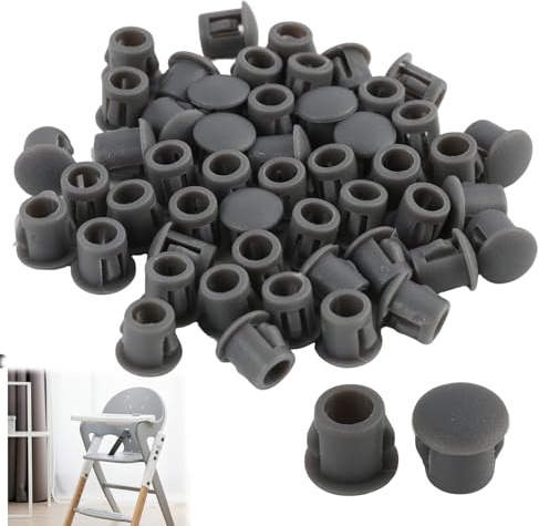 Lot 50 Bouchons Plastiques Ronds 6mm Gris - Caches Trous Percage & Vis - Obturateurs pour Meubles, Armoires, Cuisines - Idéal Bricolage