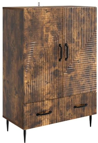 vidaXL Sideboard Geräucherte Eiche 66 x 34,5 x 95 cm Holzwerkstoff, Elegantes Wohnzimmerregal, Vintage Aufbewahrung, praktisches Sideboard, modernes Deko-Stück für Essbereich