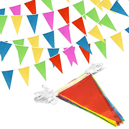 Novelty Place 100 Fuß Wimpel Banner - 75 mehrfarbige Flaggen - Geburtstagsfeier Grand Opening Weihnachtsschmuck
