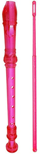 keepdrum RC002PK Blockflöte Sopran deutsche Griffweise transparent Pink Rosa