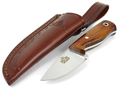 Hobbit - Outdoor Camping Nackenmesser Überlebensmesser Survival Bushcraft Messer Neck Knife, Stahl MOVA-58, Lederscheide, Entworfen