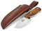 Hobbit - Outdoor Camping Nackenmesser Überlebensmesser Survival Bushcraft Messer Neck Knife, Stahl MOVA-58, Lederscheide, Entworfen