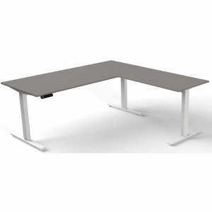 Kerkmann Schreibtisch Move 3 elektr. höhenverstellbar BxT 180x180cm + Anbautisch Graphit