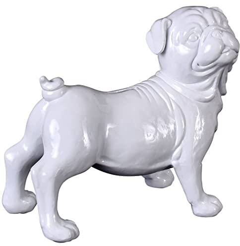 Spardose Mops Figur Sparschwein Sparbüchse Hundefigur Mopshund Weiss cw193 Palazzo Exklusiv