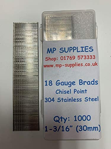 Stainless Steel Brad Finish Nail 18gauge 30mm (Box 1000) - Normally despatched Same Working Day