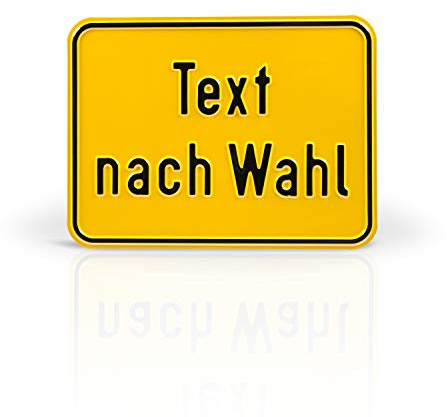 Betriebsausstattung24 Individuell gefertigtes Schild im Querformat mit Wunschtext - Geprägt - Text nach Wahl - Aluminiumschild - Gelb/schwarz - Ecken abgerundet - Größe: 40,0 x 30,0 cm