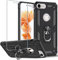 Folmeikat iPhone 8,iPhone 7,iPhone 6s/ 6 Phone Case, With Screen Protector 360 Degree Rotating Metal Ring Shock Absorption Reinforced Corner TPU for Apple iPhone 6/6s/7/8G 4.7 Black