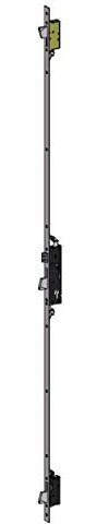 Art. 1700S25UL Serrure multi-points Entraxe 85 mm Verrous avancés et croisillon réglable, Frontal Inox E - 25 Ambidextre Avant - U 24 x 6 Int. Man. - 85 - Longueur - 2300 Dim. Boîtier - 41 x 175