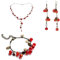 Miniblings Johannisbeere Set Kette Ohrringe Armband Halskette Bronze Damen Beere - Handmade Modeschmuck - Gliederkette Bronze