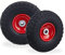 Relaxdays Roue de Diable Set de 2, Caoutchouc 260x85 mm, increvables, 16 mm, 4.1/3.5-4 essieu, jusqu'à 150kg, Noir-Rouge