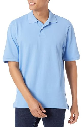 Amazon Essentials Men's Regular-Fit Cotton Pique Polo Shirt (Available in Big and Tall), French Blue, XS