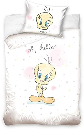 Carbotex Baumwolle Bettwäsche 100x135cm + 40x60 cm Baby Tweety