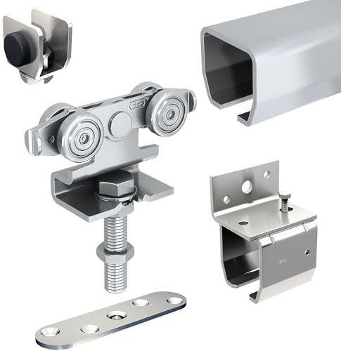 Système coulissant SLID'UP 2000 pour 1 porte extérieure 27 mm max - rail 1,95 m acier galvanisé - 80 kg