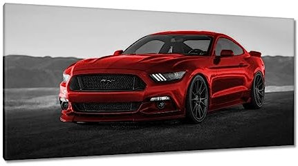 Gemälde gedruckt auf Leinwand Wandkunst Dekor 115x55cm Super Car Mustang USA Nr. H6641M_PC1AE