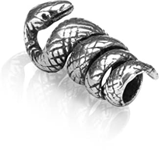 NKlaus Bartschmuck 925 Sterling Silber, Ø 5mm, Schlange, Bartperle, 1 Stück | Länge: 23mm
