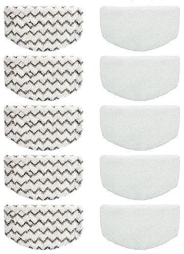10 Pack Replacement Steam Mop Pads for Bissell Powerfresh Steam Mop 1940 1440 1544 1806 2075 Series, Model 19402 19404 19408 1940a 1940f 1940q 1940t B0006 B0017 Washable Reusable Replacement Mop Pads