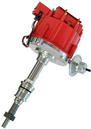 Complete Ignition Distributor Replacement For SBF Small Block Ford 260 289 302 5.0 Ignition HEI Distributor with 65K Volt Coil 1030213 PE330U Red Cap
