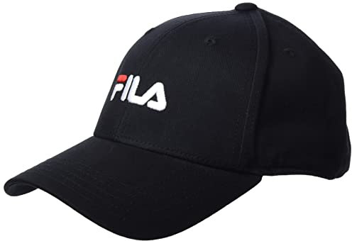 FILA Unisex Brasov 6 Panel with linear Logo-Strap Back Baseballkappe, Black, OneSize