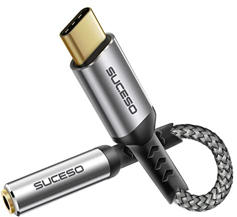 SUCESO USB C to 3.5mm Jack Adapter Type C to 3.5mm Headphone Audio Jack DAC Earphone USBC Aux Adapter Compatible with Samsung S25 Ultra S24 S23 S22 Note 20,Huawei P40/P30/P20,Mate40/30, Pixel 8/9 etc