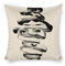 JPSilver Lina Cavalieri Federa per cuscino in cotone e lino, decorazione quadrata con occhio personalizzato, include solo federa, 45 x 45 cm (F25)