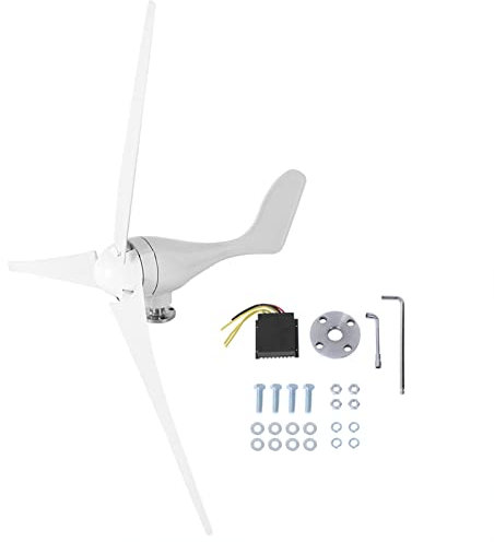 Tyenaza Windkraftanlage, 24 V 500 W Windkraftanlagen-Generator-Kit 3-Blatt-Windkraftanlagen-Motor mit Laderegler Stromerzeugungs-Windmühle für Zuhause (Mast Nicht enthalten)