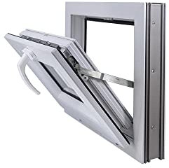 ECOPROF Kipp - Kellerfenster | Kunststoff Fenster | Gartenhaus Fenster | Maße: 50x40 cm (500x400 mm) | Farbe: Weiß | 70mm Profil