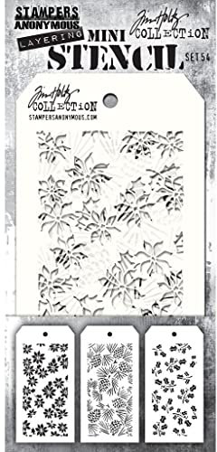 Tim Holtz Mini Layered Stencil Set 3/Pkg-Set #54