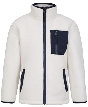 Mountain Warehouse Atlas Polaire Borg zippée pour Enfant - Sweat-Shirt Chaud et Confortable avec Poches Avant - Idéal pour Le Printemps, l'été, Le Camping, l'extérieur Beige 11-12 Ans