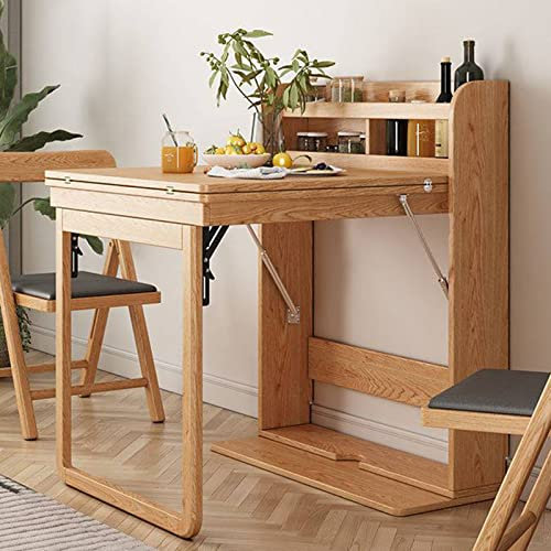 Ausklappbarer Wandtisch, an der Wand montierter Esstisch, versteckter Schreibtisch mit Ablagefach, ausziehbarer Schreibtisch aus Holz, platzsparender Multifunktionstisch für Esszim