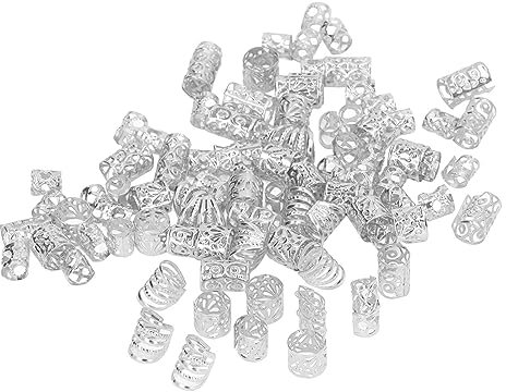 Perles pour Dreadlocks Anneaux de Tresse de Cheveux Dread Locks Clips D'anneaux de Tresse de Cheveux Bijoux de Tressage de Cheveux en Métal Tresses de Cheveux pour Femmes Pinces