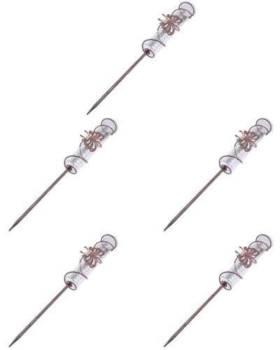 GANAZONO 5st Schmetterlings-regenmesser Schmetterlingsgartenpfähle Regenmesser Mit Metallspieß Niederschlagsmesser Regenmesser Gartenpflock Genauer Regenmesser Kupfer Einsatz Anzahl