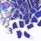 BTMIEY Unregelmäßige Keramik-Mosaikfliesen, 500 g, 2–4 cm, Mosaiksteine, Steine für DIY-Mosaikherstellung, Handwerk, Hobby, Kunst, Heimdekoration (schillerndes Marineblau)