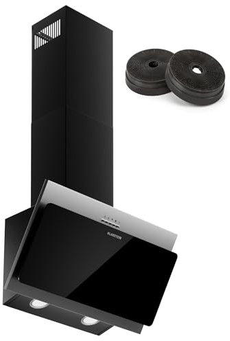 Campana extractora Klarstein con filtro de aluminio apto para lavavajillas, silenciosa, caudal de aire de 305 m³/h, de pared con LED, para montaje en pared.