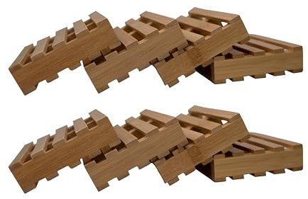 hausleben 8er Set Untersetzer Palette | 12x8x2cm | Natur | Bambus | umweltfreundlich | Küche | Tisch | Deko