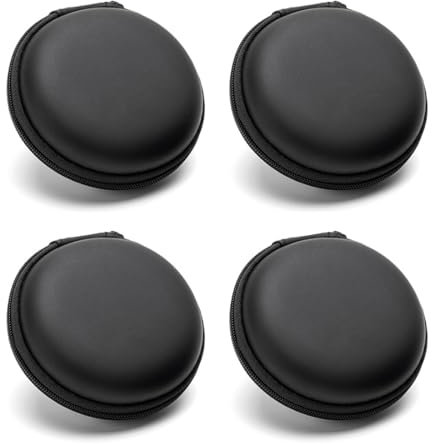 GNHG Mini Estuche para Auriculares de 4 Piezas, Caja de Almacenamiento Dura portátil con Cremallera, Mini Estuche para Auriculares