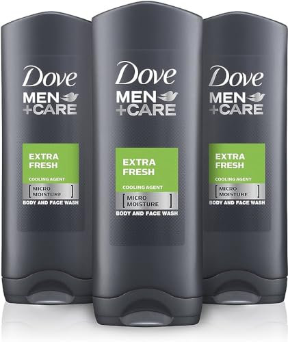 Dove Men+Care Refreshing Extra Fresh Body and Face Wash 250ml | 24hr Nourishing Micromoisture