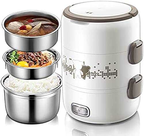 Electric Lunch-Box Food Heat Up, Stainless Steel Electric Lunch Box For Home And Office, 3 Layers Self Heating Lunch Box With Removable Food Container