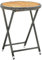 KTHLBRH Balkontisch Terrassentisch Gartenmöbel Tisch Outdoor Tisch Beistelltisch Grau 60 cm Poly Rattan und Akazie Massivholz für Gärten, Terrassen, Balkone