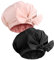 Shower Caps Silk Bonnet Adjustable Bow-knot Reusable Bath Hat for Women Spa Sleeping Black Pink 2 Pcs bow-knot sleep cap