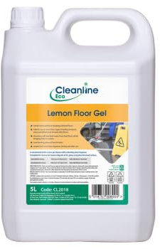 Cleanline Eco Lemon Floor Gel, 5L, Concentrated Multi-Surface Cleaner, Natural Oils, pH Neutral, For Linoleum, Vinyl, Wood, Tile Floors