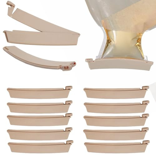 Stomabeutel-Clip, universal, gebogen, entleerbar, Klemme, Schwanzverschluss, sichere Dichtstäbe, wiederverwendbar, für Kolostomiebeutel, Kolostomiebedarf, 10 Stück