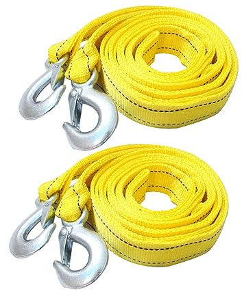 PartyKindom 2pcs Winch Ropes Car Towing Ropes Off-road Trailer Straps Sturdy Winch Hooks
