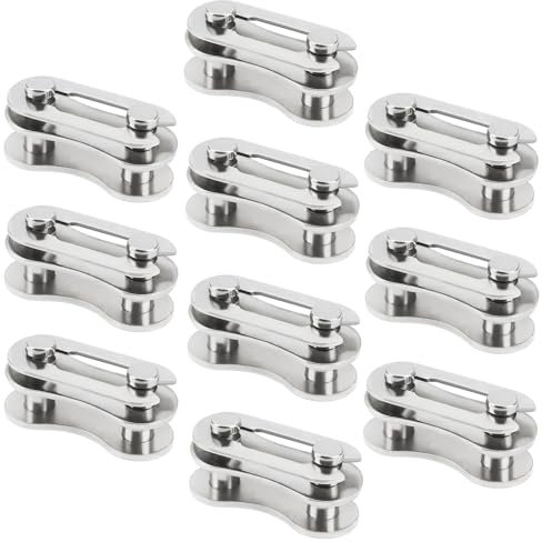 eMagTech 10 Sets Bicycle Chain Link Split Connector Pin Spacing 12.5mm Pin Diameter 3.5mm Total Width 9mm Fits Most 1-3 Speed Chain Bikes 20.9x10.3mm Silver