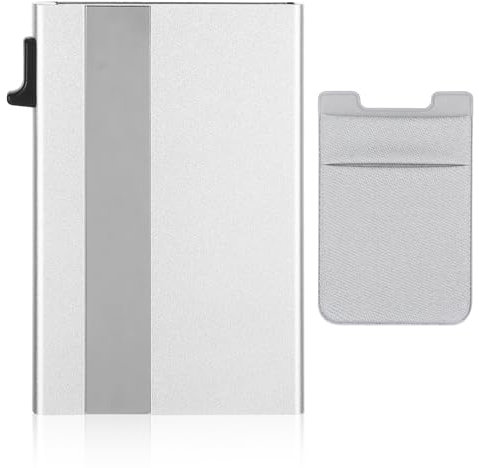 ChauLanBow Lockcard Wallet, Slim Smart Card Holder Wallet, Kartenportmonai Herren, Cardholder Herren, Kartenetui mit Münzfach, Karten Pop Up(Silber)